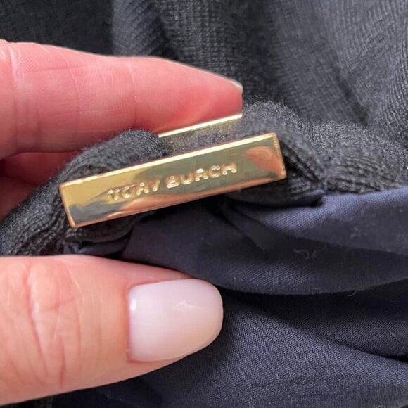 TORY BURCH Navy & Black Cotton & Wool Blend Dress Style#30142410 Sz.XL - Picture 7 of 13